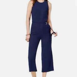 Michael Kors Navy W/Gold Accents Sleeveless Belted Jumpsuit/Romper size XL